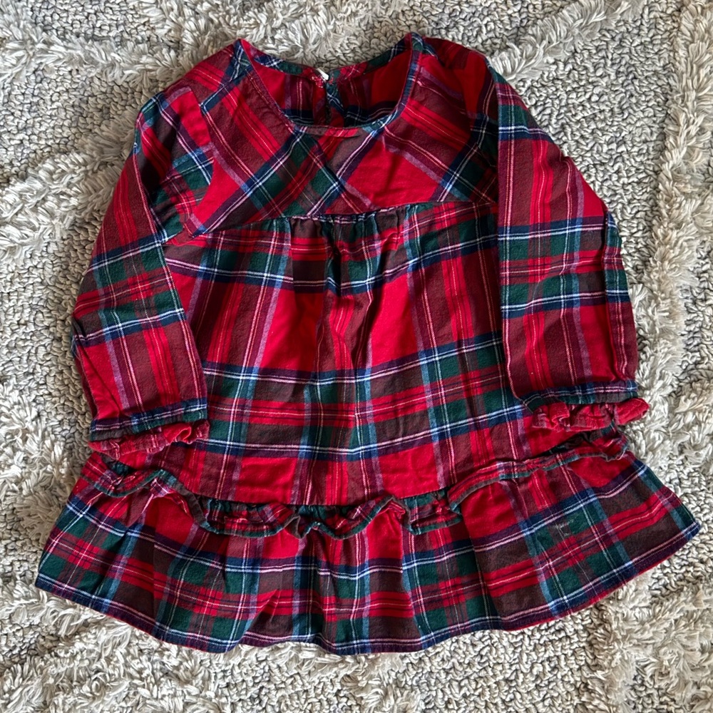 Vineyard Vines Kids Plaid Blouse in Red and Green